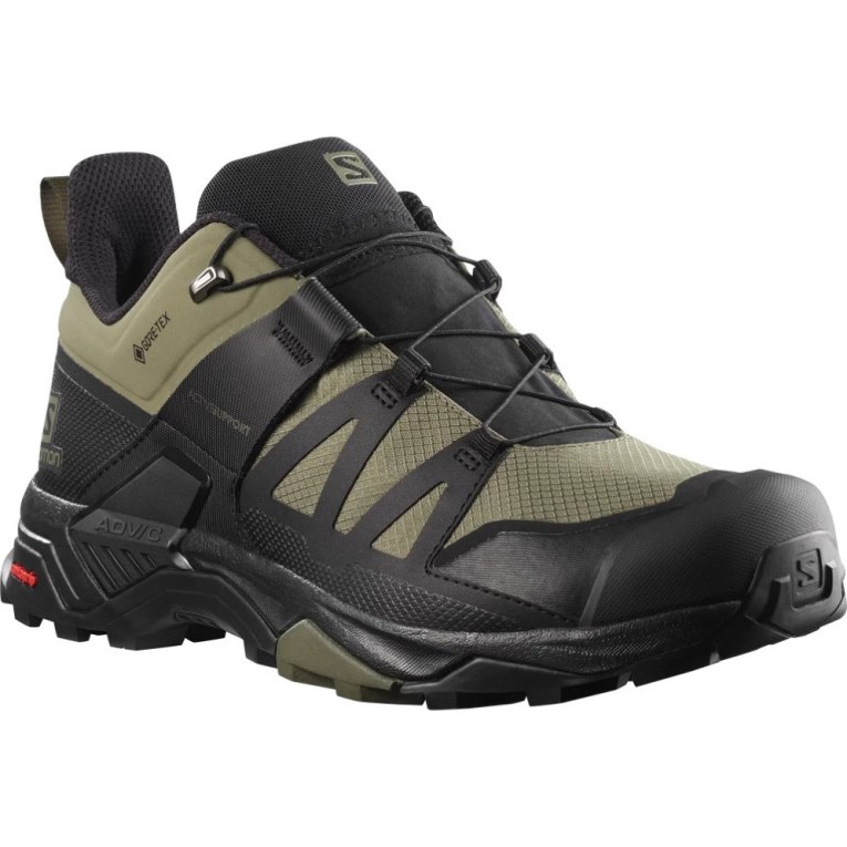 Black / Olive Salomon X Ultra 4 GTX Men's Hiking Shoes | PH 61259A